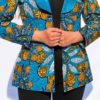 African Print Curved Collard Jacket