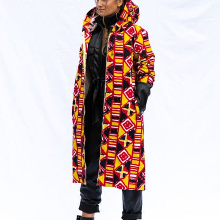 African Print Hoodie Coat